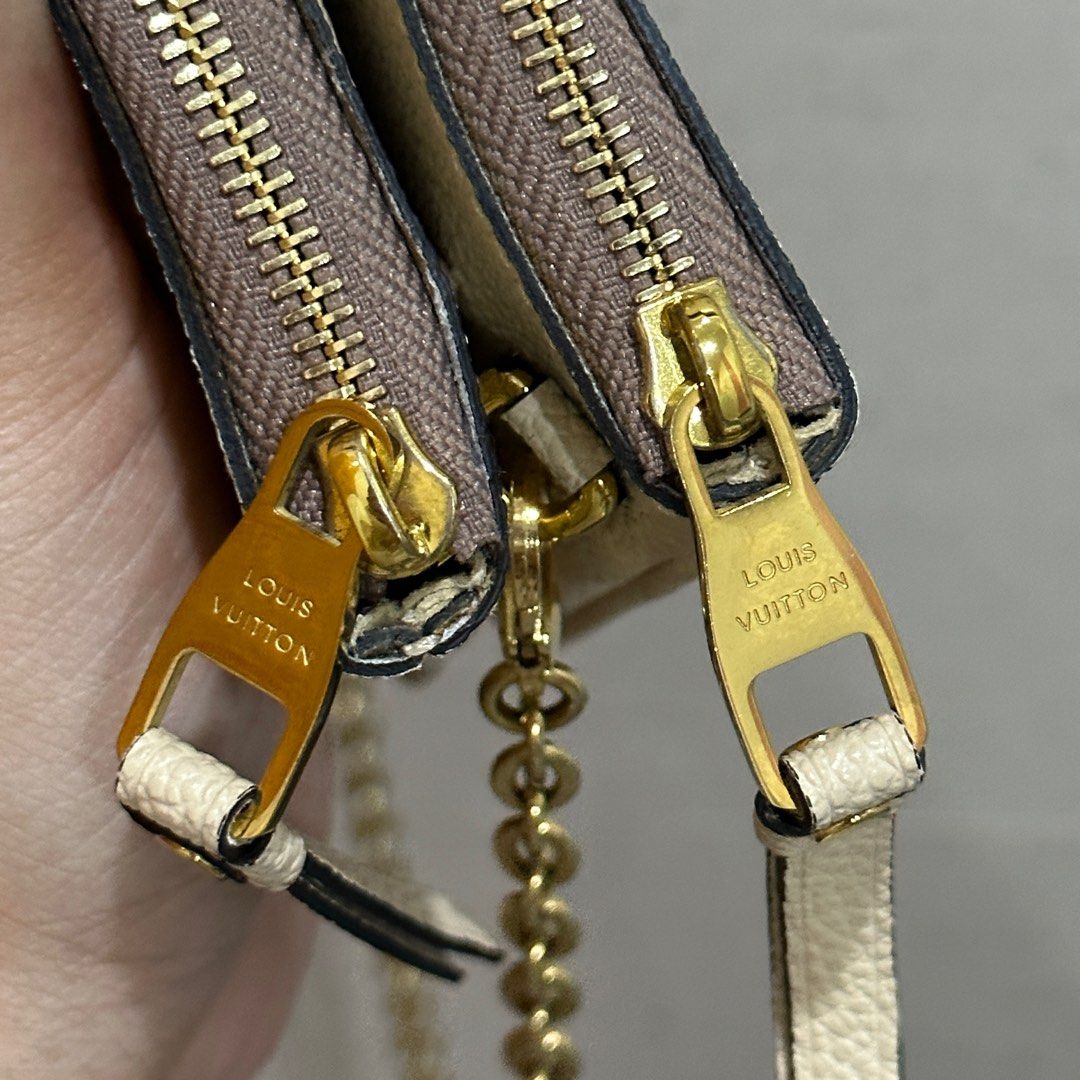 Double Zip Pochette Bicolor Monogram Empreinte Leather - Wallets