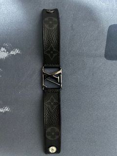 Authentic Louis Vuitton Monogram Eclipse Hockenheim Bracelet Size 21