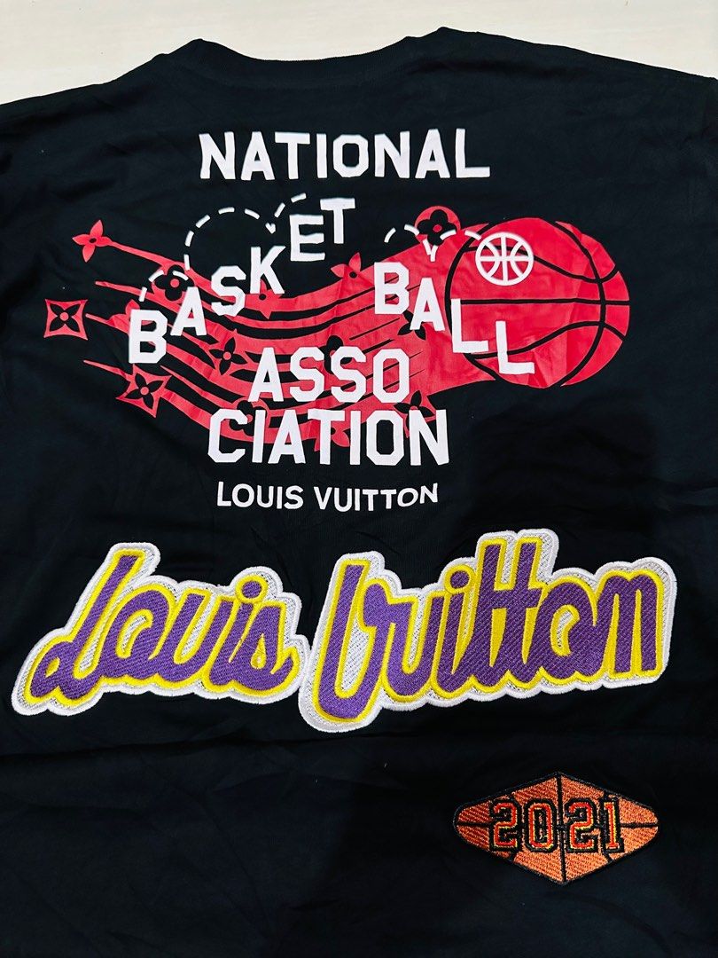 Men's LOUIS VUITTON x NBA Crossover Round Neck Printing Short