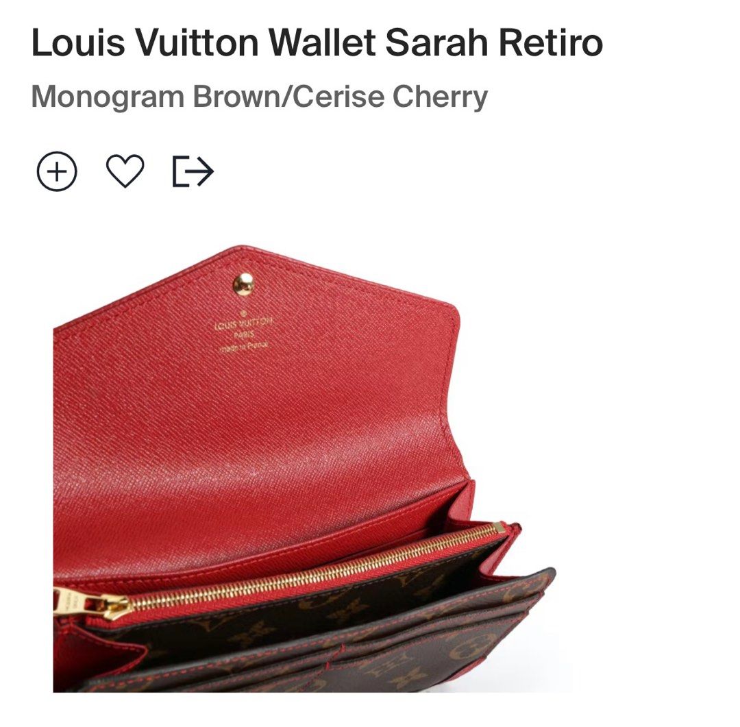 Louis Vuitton Retiro Cherry Monogram Sarah Wallet