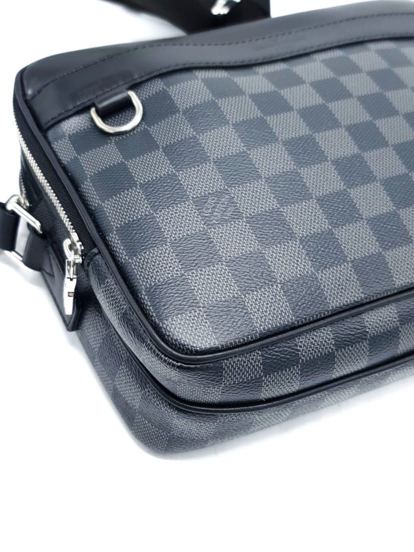 Louis Vuitton Кожаная сумка Trocadero Messenger PM Damier Graphite