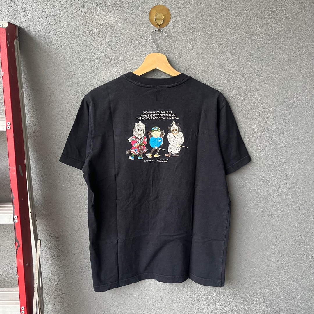 (M) The North Face Climbing Team Black Tshirt, Men's Fashion, Tops