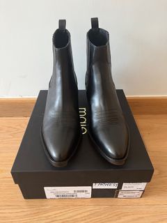 Maje BRAND NEW black leather ankle boots