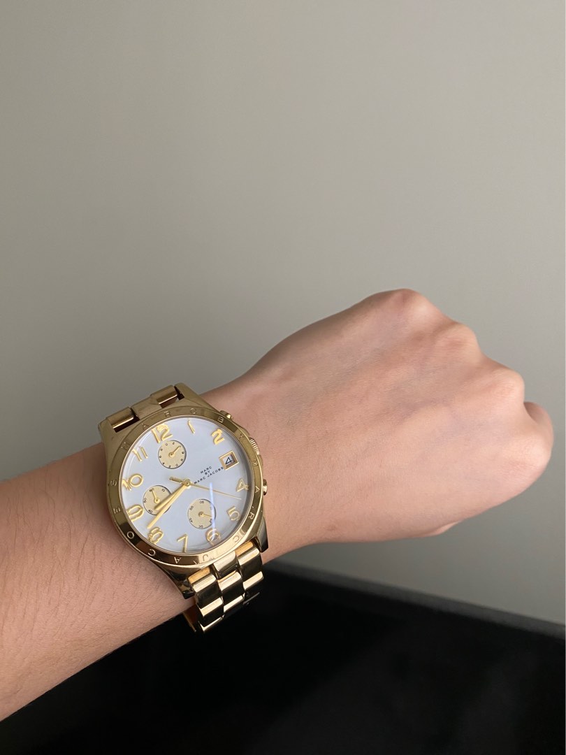 Marc Jacobs Courtney White Dial Gold Steel Strap Watch for Women - MJ3457