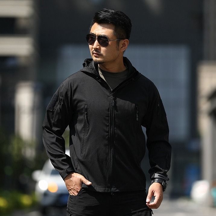Men Army Waterproof Outdoor Cargo Jacket Shark Skin Soft Shell