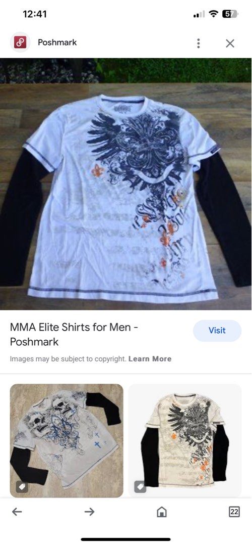 MMA Elite T Shirt Mens Medium M Blue Short Sleeve - Depop