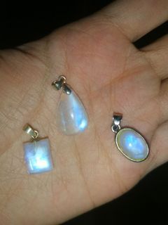Moonstone blue flash pendant s925 and copper