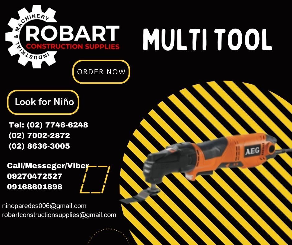 MULTI TOOL (Category: Construction Tools & Equipment) located in Manila. Submitted by ninoparede24925 (Listing ID 1254537765, Image 1). Description: MULTI TOOL 300Watts 2,000 OPM - - FOR INQUIRES: 𝓟𝓵𝓮𝓪𝓼𝓮 𝓬𝓪𝓵𝓵 :09270472527 09168601898 Look for:Niño Paredes Tel: (02) 7746-6248 (02) 7002-2872 (02) 8636-3005 ninoparedes006@gmail.com robartconstructionsupplies@gmai.com 𝑴𝒂𝒏𝒊𝒍𝒂 𝑶𝒇𝒇𝒊𝒄𝒆: 1405 𝒀𝒖𝒔𝒆𝒄𝒐 𝒔𝒕 𝑺𝒕𝒂 𝑪𝒓𝒖𝒛. 𝑴𝒂𝒏