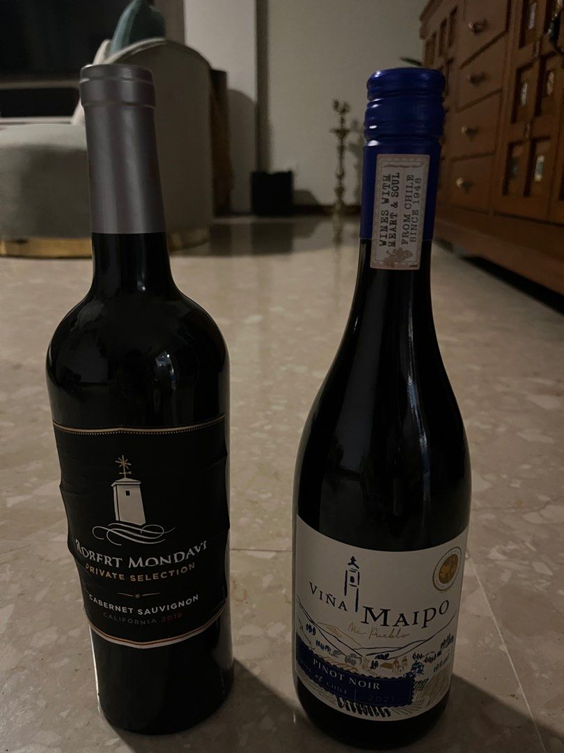 Multiple wines read captions, Food & Drinks, Alcoholic Beverages on