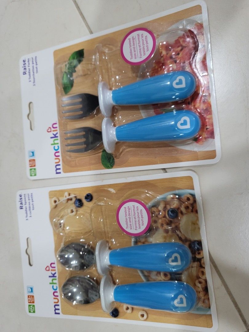Munchkin Raise Toddler Fork & Spoon Set, 12 M+