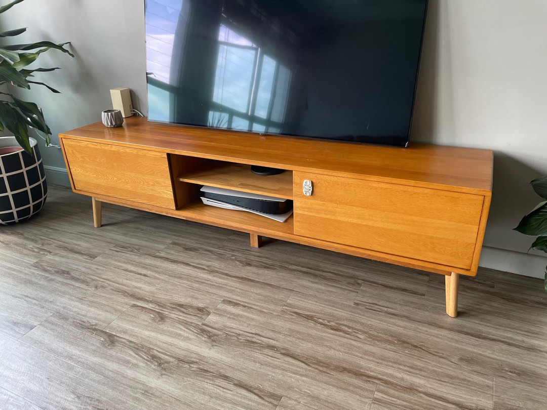 Namu solid oak Wood console, Furniture & Home Living, Furniture, TV