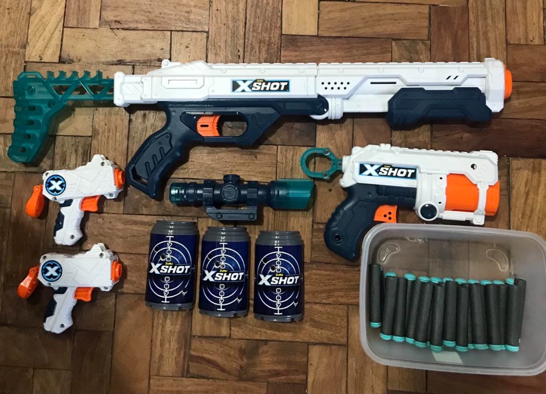 Nerf Gun hawk eye and fury 4 and 2x micro multipack, Hobbies & Toys