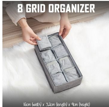 8 Grid Underwear Storage Organiser