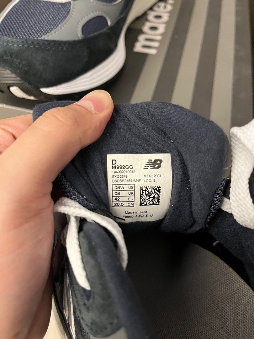 New Balance 992GG Navy, 男裝, 鞋, 波鞋- Carousell