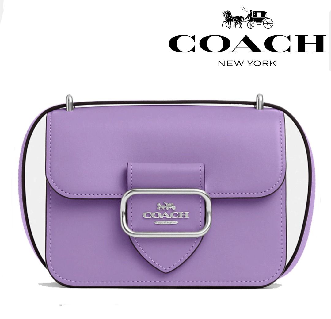 New Coach Original Purple Iris Collection Morgan Square Crossbody Shoulder Sling Bag For Women Come With Complete Set Suitable For Gift