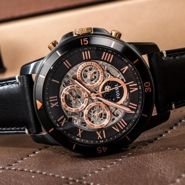 NEW Fossil Grant Sport Automatic Leather Mens Watch ME3138