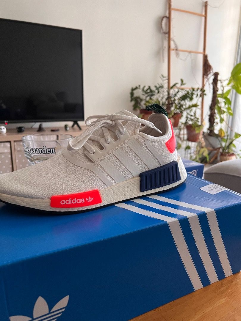 NMD R1 Shoes Cloud White Off White Solar Red Men s Fashion