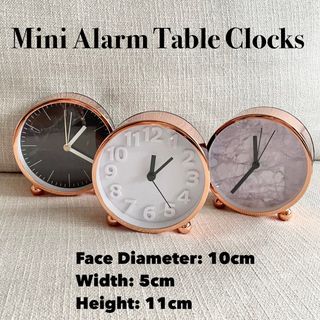 Nordic Rose Gold Analog Vintage Alarm Table Clock Mini for Bedrooms