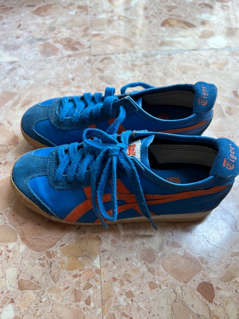 Onitsuka Tiger sneaker for boy (Category: Sneakers) located in Singapore. Submitted by monkeyking_brainytoys (Listing ID 1254490621, Image 1). Description: Onitsuka Tiger sneaker for boy Blue colour Authentic bought Size as shown in pictures (21cm, US2, EU33.5) Comfortable wear.