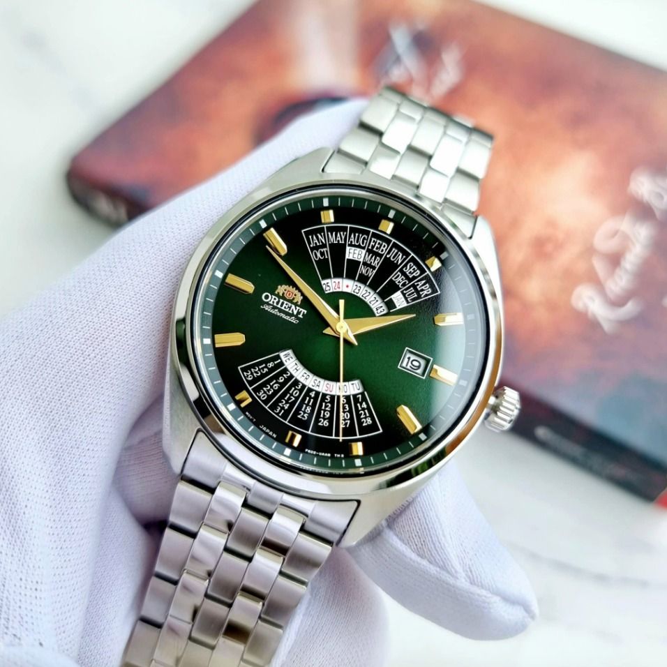 Orient RA BA0002E10B Multi Year Calendar Green Dial Stainless Steel Date Analog Automatic Men s Watch RA BA0002E Men s Fashion Watches Accessories Watches on Carousell