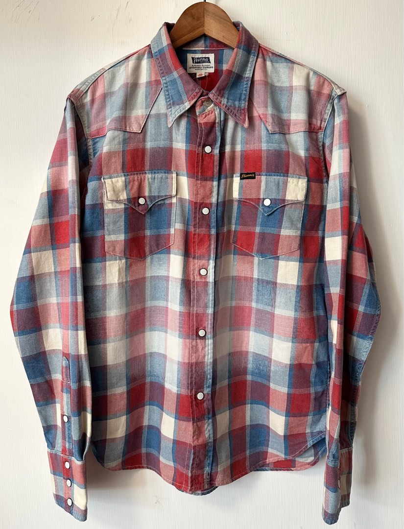 PHERROW'S - CHECK WESTERN SHIRT, 男裝, 上身及套裝, T-shirt、恤衫