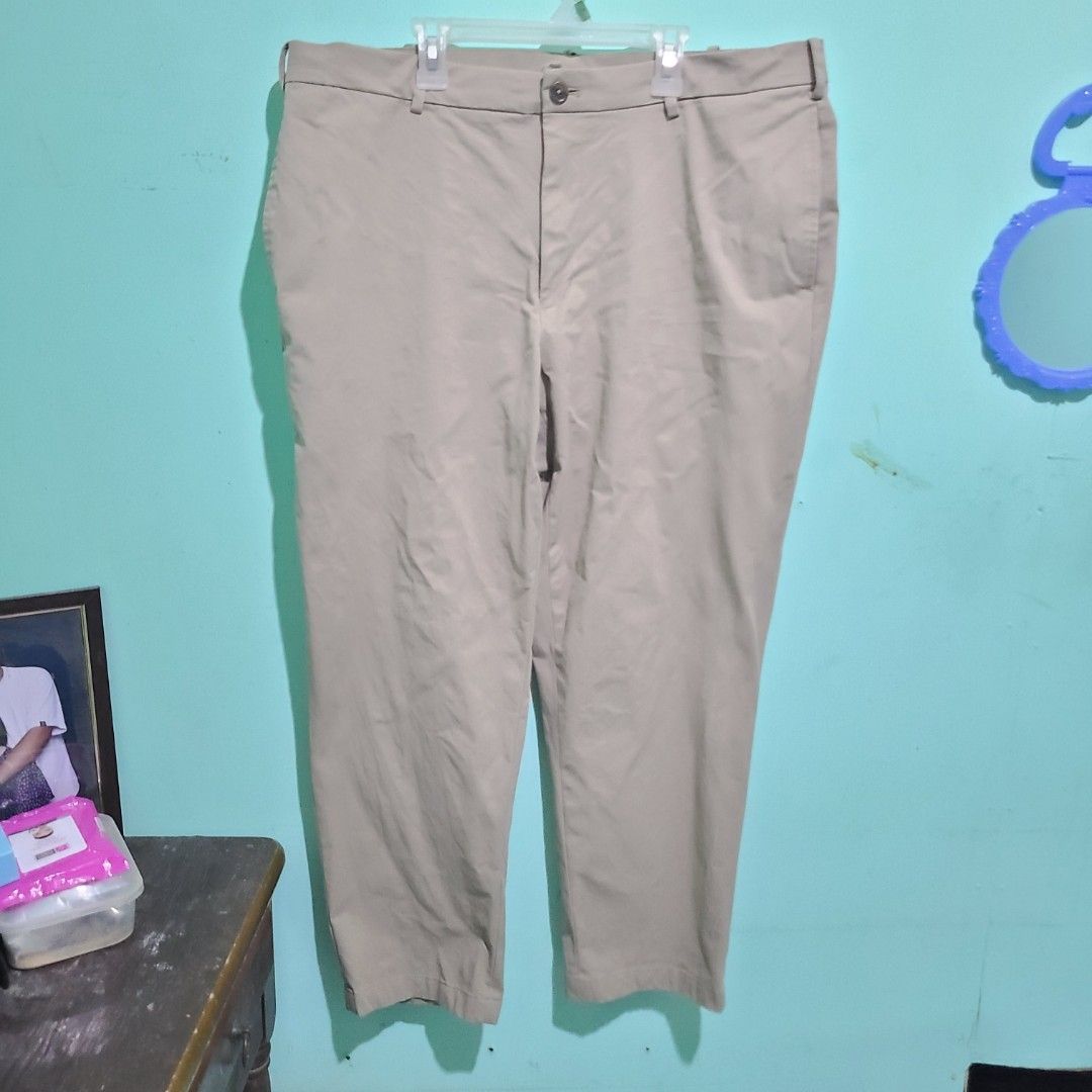 Plus Size Uniqlo Khaki Trousers (Category: Trousers) located in Cavite. Submitted by prelovhia (Listing ID 1254536090, Image 1). Description: LAST PRICE POSTED!!! bottom: Uniqlo size XL on tag fits up to XXL waist: 38", length: 38 1/2" bought for 1990, selling for 1199 like new condition. used once lang nung wedding top: H&M size XL on tag (relaxed fit) best fits XXL width: 25", length: 29" bought for 990, selling for 499 like new condition. used