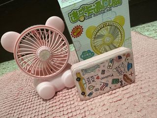 Power bank with free mini fan