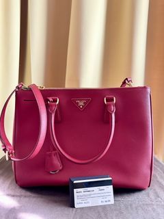 Prada Purple Patent Saffiano Leather Small Galleria Double Zip Tote, myGemma, SG