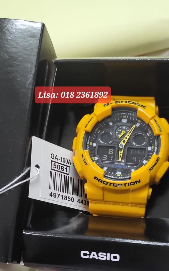 Preloved G-SHOCK~ G-SHOCK GA-100A-9A-DR BUMBLEBEE RM300-Nego, Men's  Fashion, Watches  Accessories, Watches on Carousell