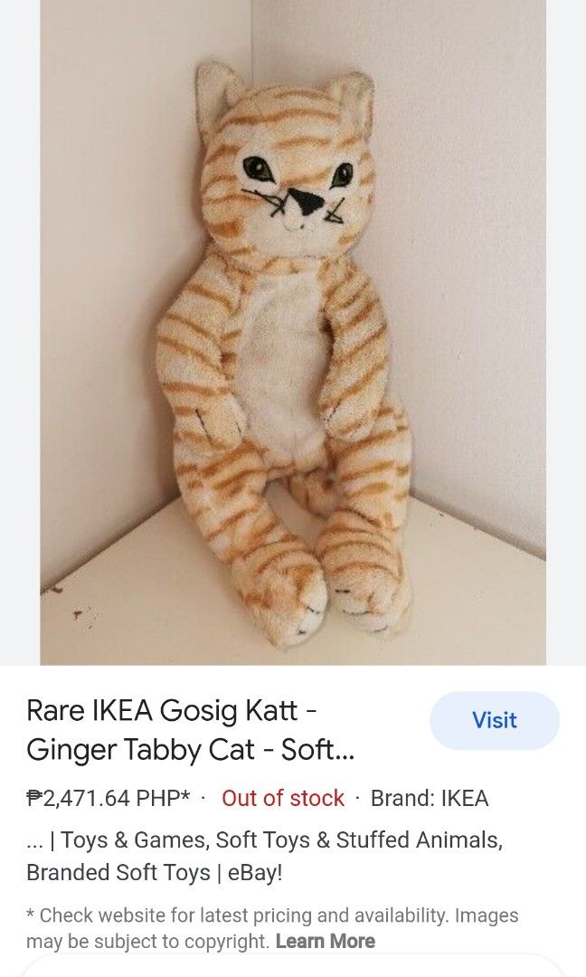 Ikea cat sale stuffed animal
