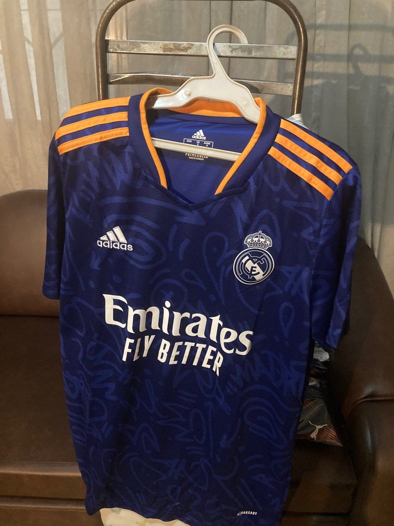 Adidas 2021-22 Real Madrid Home Jersey - White-Blue-Orange