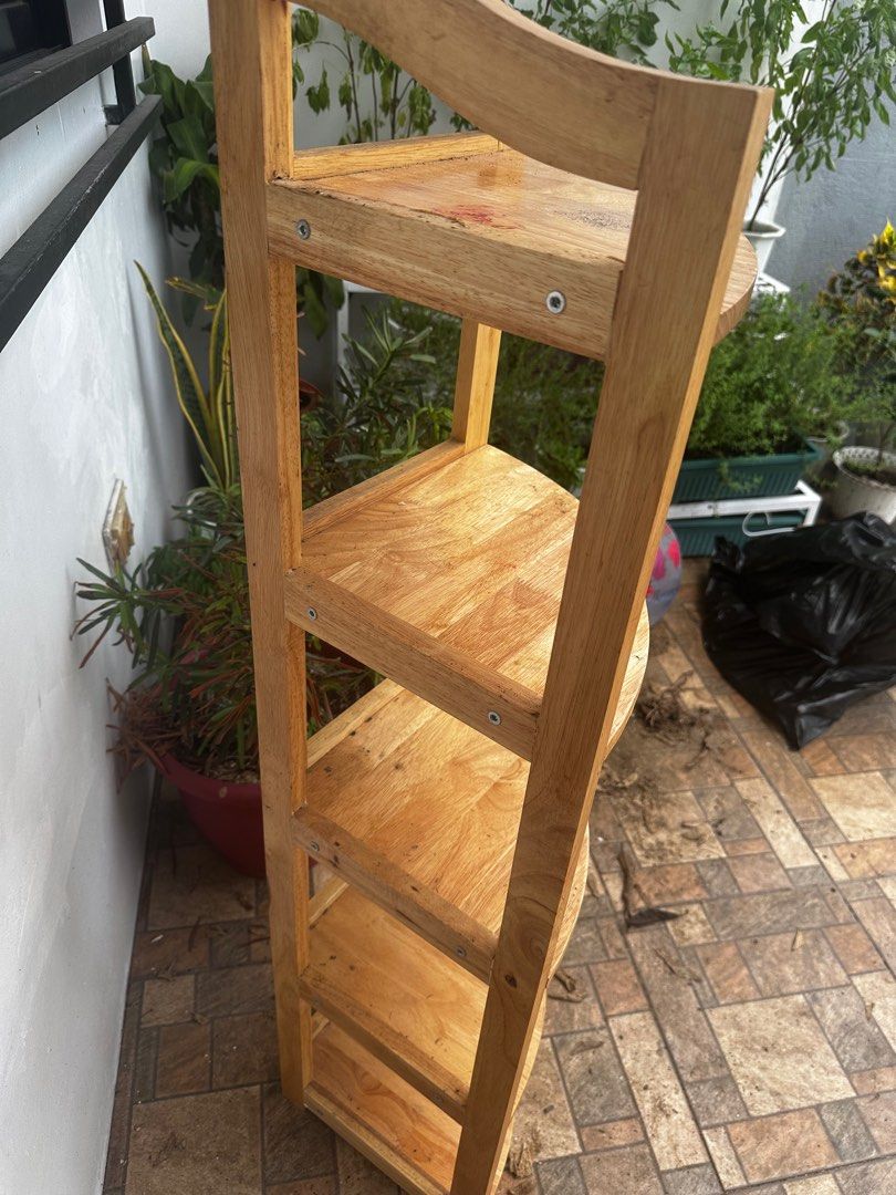 Rubber wood shelves, Furniture & Home Living, Furniture, Shelves, & Racks on Carousell