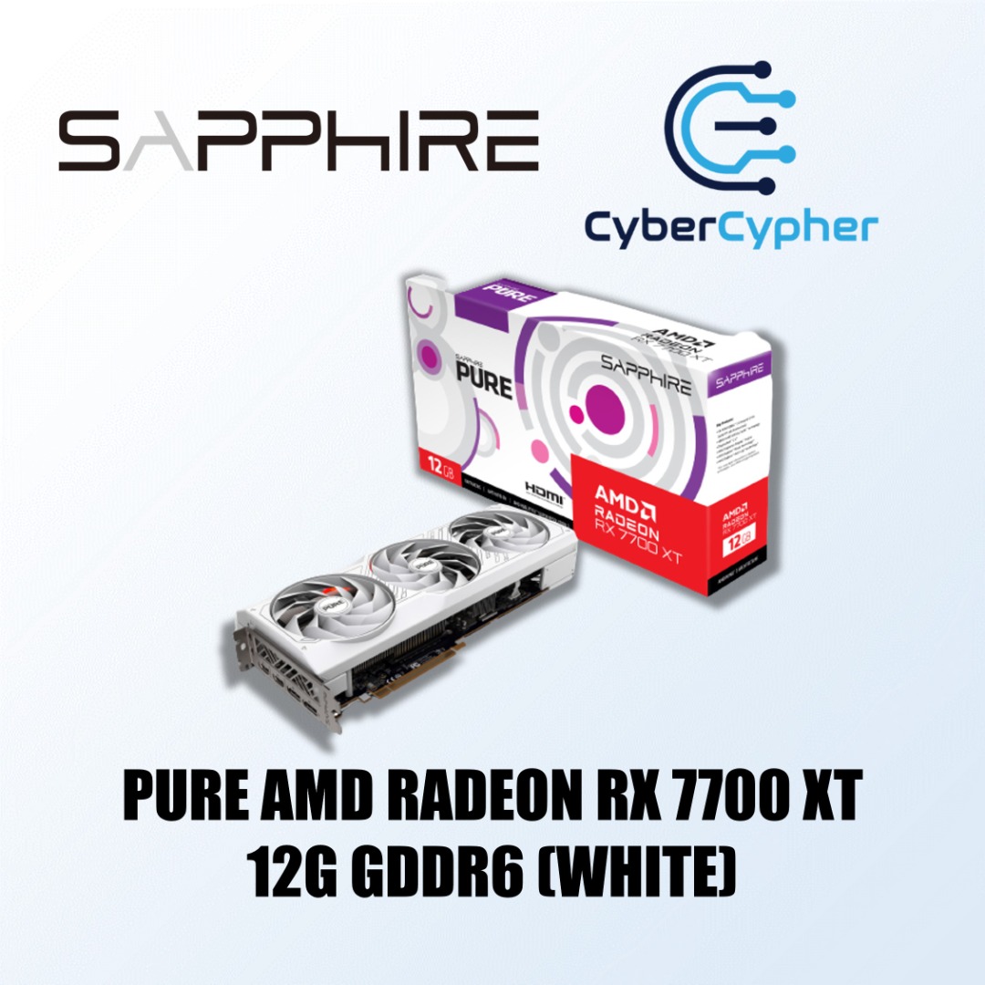 Sapphire PURE AMD Radeon RX 7700 XT 12G GDDR6 (WHITE), Computers & Tech ...