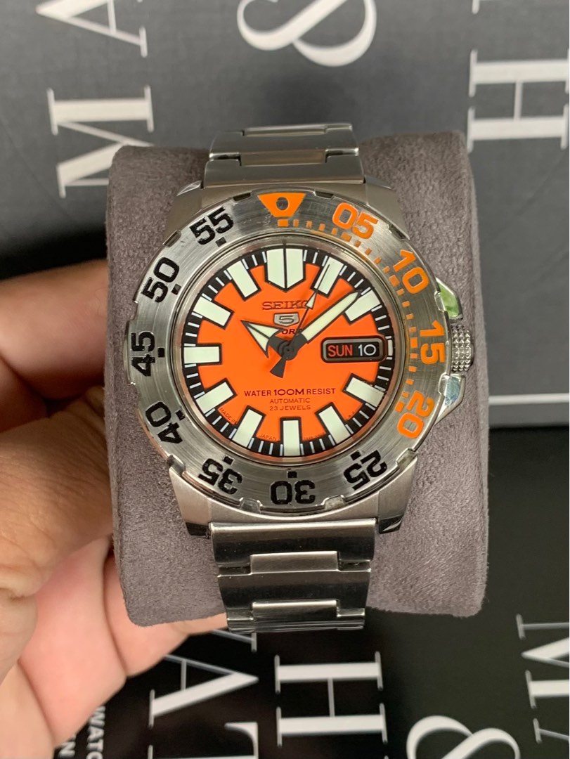 Seiko mini monster orange deals