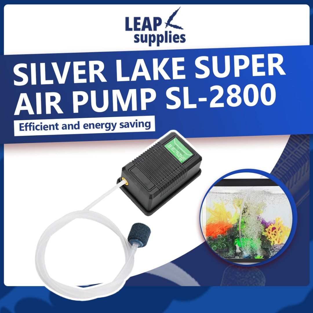 Silver Lake Super Air Pump  Aquarium Fish Tank Air Oxygen Pump, Pet  Supplies, Homes & Other Pet Accessories on Carousell
