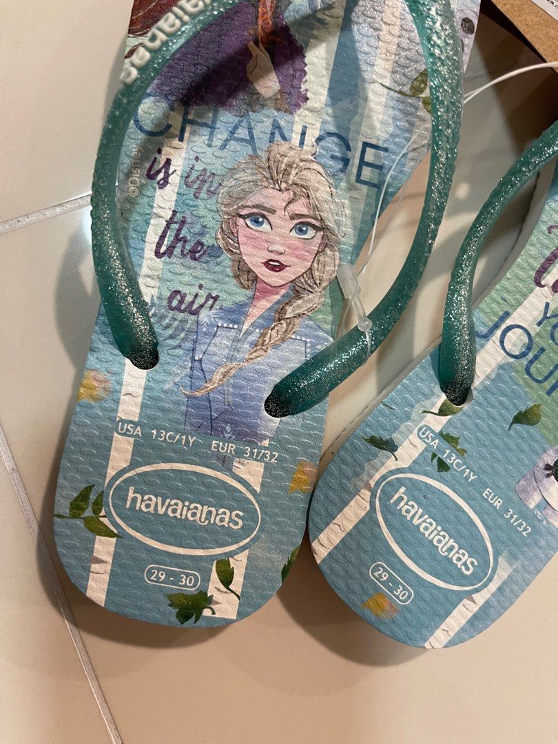 Size 29 30 Brand New Havaianas Slippers Frozen