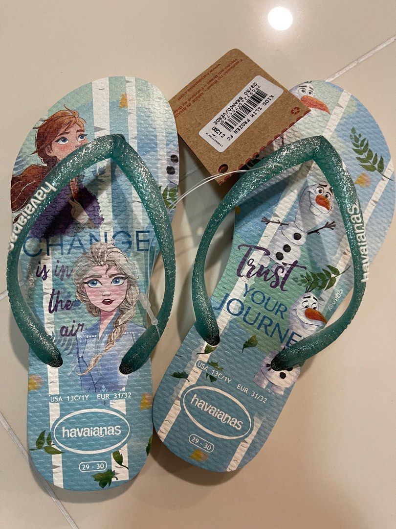 Size 29 30 Brand New Havaianas Slippers Frozen