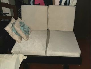 Solid Wood Sofa With Foam Center Table and Side Table