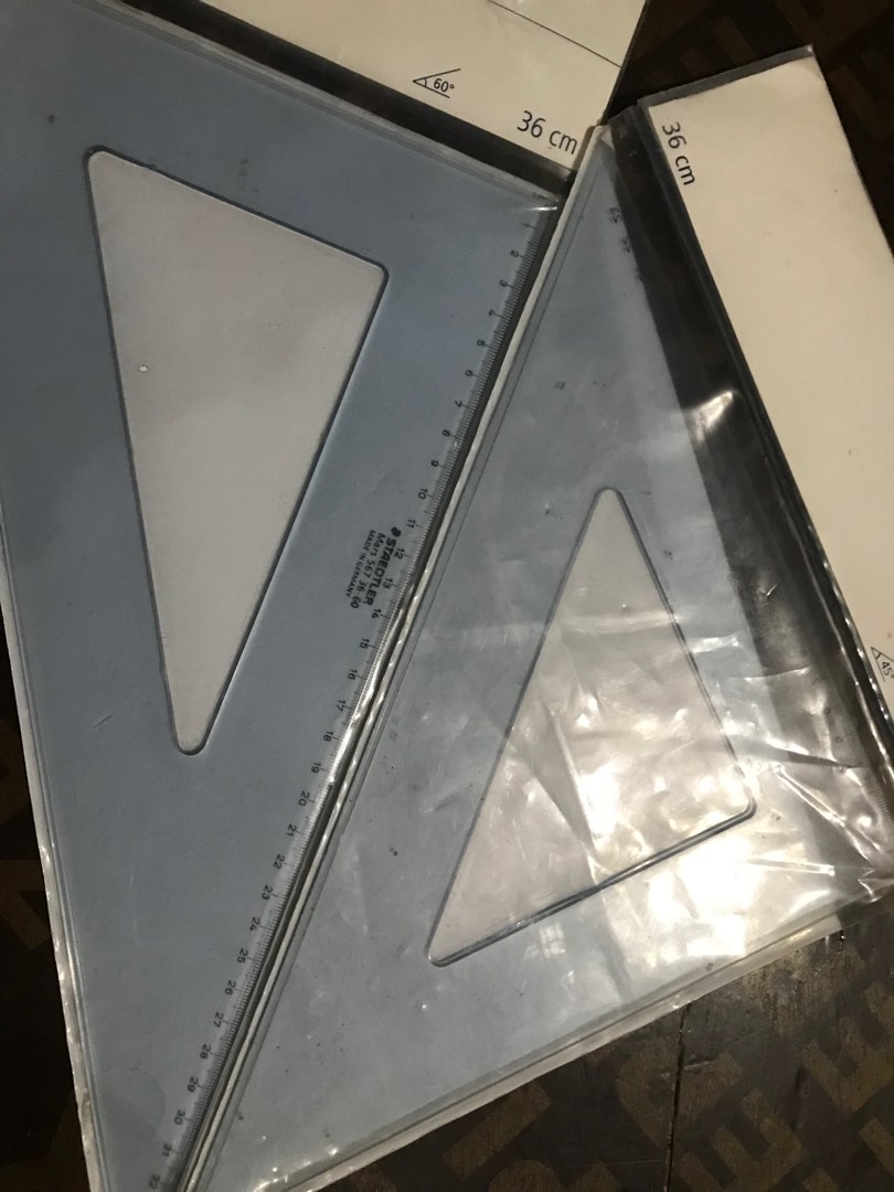 Staedtler Triangle 567 3660 and 3645 (36 Cm 60 Degree & 45 Degree