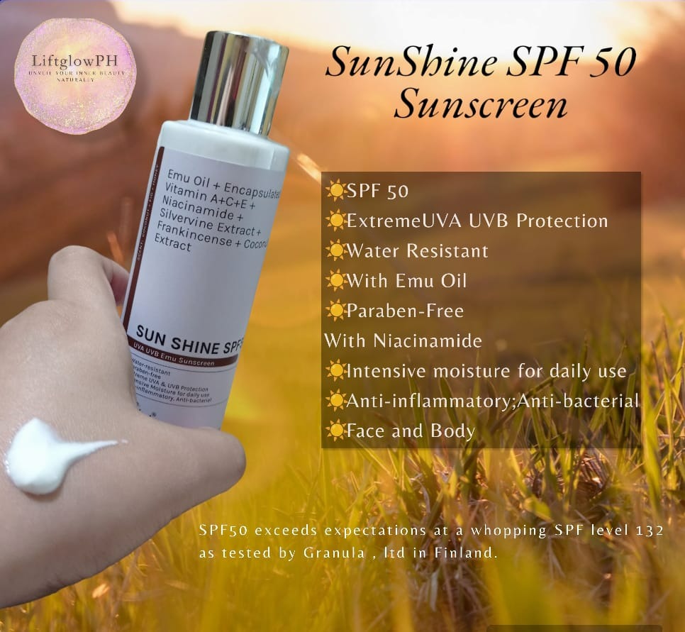 SunShine Sunscreen SPF 50 UVA & UVB V&M Naturals, Beauty & Personal ...