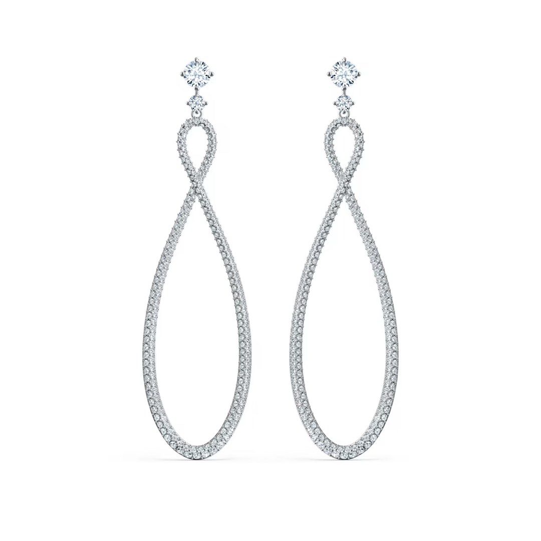 White gold deals infinity hoop earrings