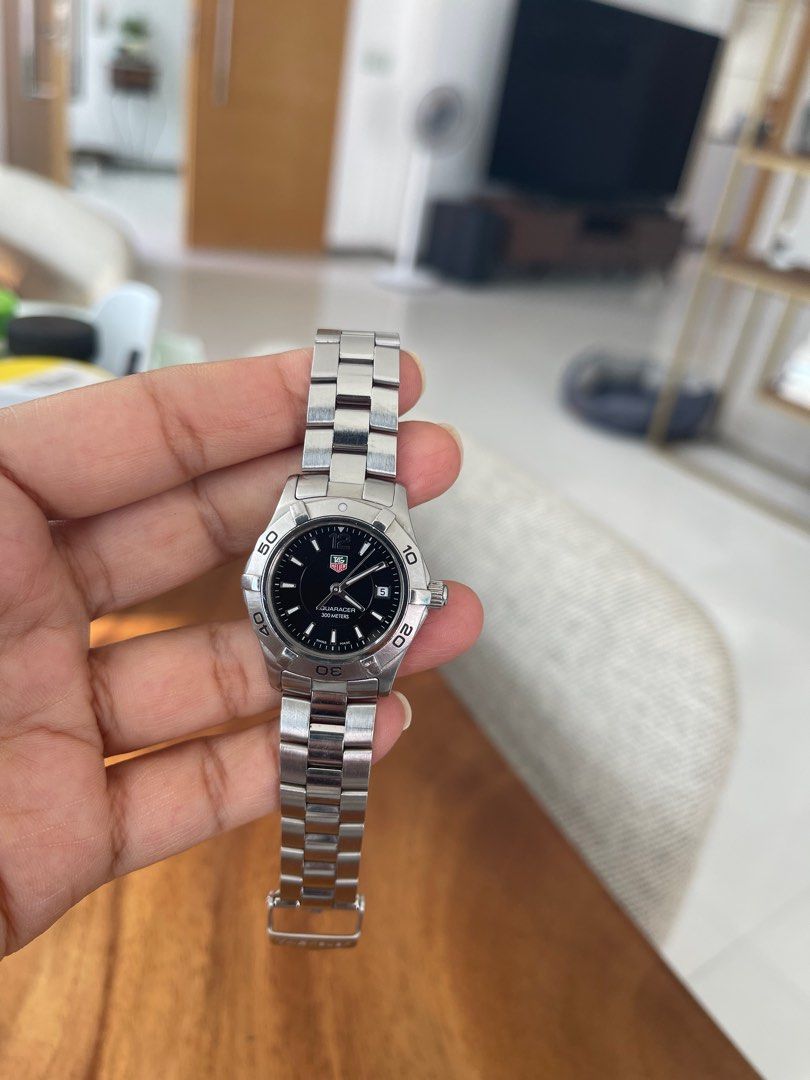 TAG Heuer Aquaracer Stainless Steel 27mm watch WAF1410 in beautiful black dial