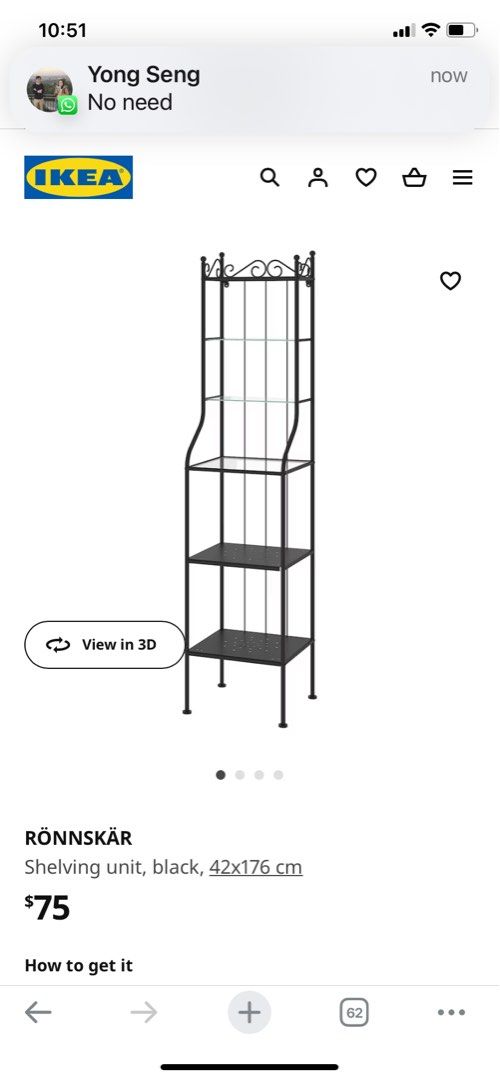 Tall ikea storage rack, Furniture & Home Living, Bathroom & Kitchen