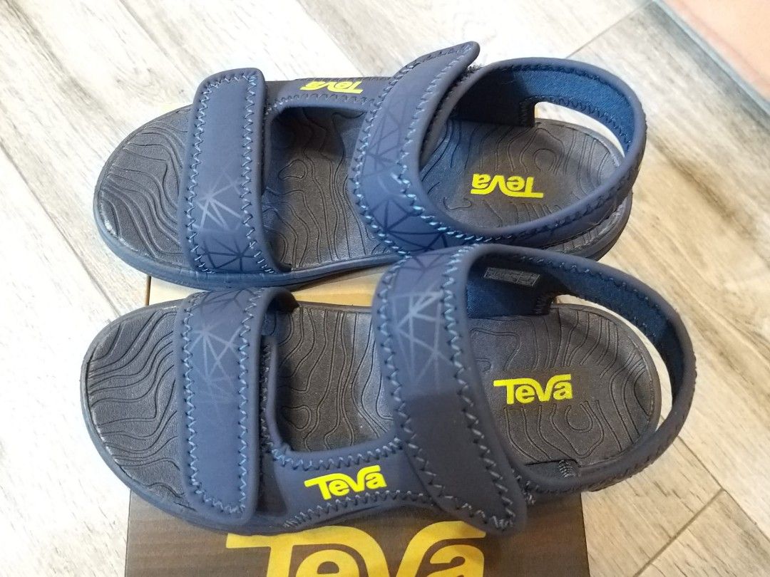 TEVA TIDEPOOL SPORT SCANDAL SHOES NAVY YELLOW PRINT KID SIZE EUR
