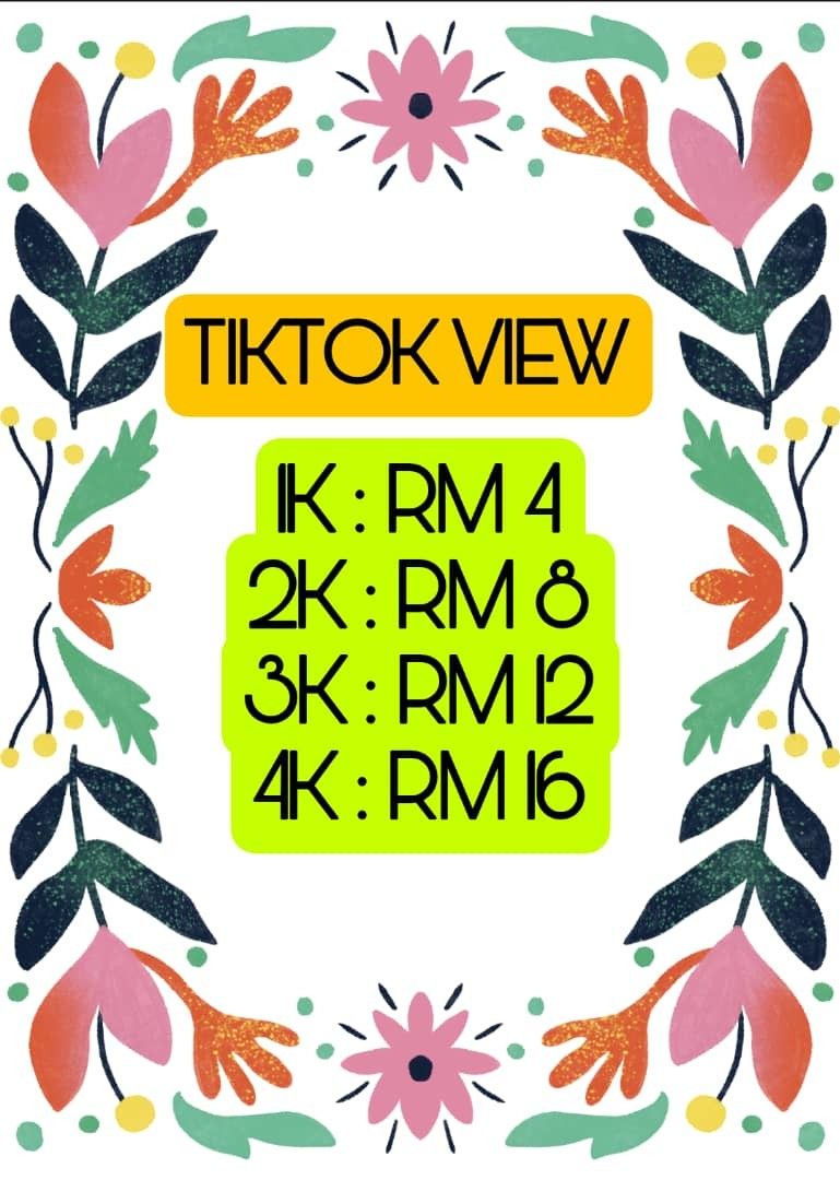 TikTok Views Murah Kaw Kaw, Services, Others on Carousell
