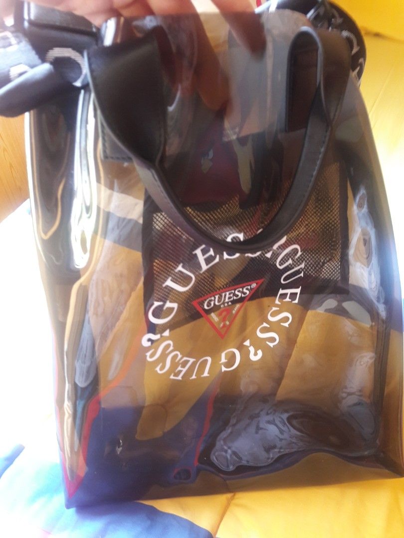 Guess clear vault tote clearance bag