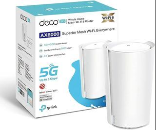 TP-Link Deco X80-5G(1-pack) 5G AX6000 Whole Home Mesh Wi-Fi 6 Router, Build-In 5Gbps 5G Modem