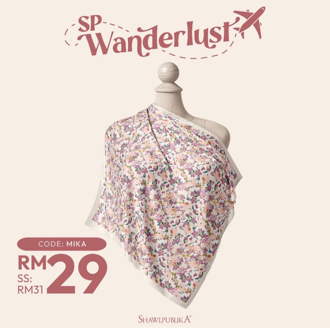 Tudung bawal Shawlpublika Wonderlust 2023-Tudung bawal cotton printed ...