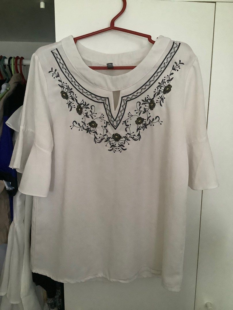 Uniqlo White top blouse + 1 (Category: Blouses) located in Manila. Submitted by dobeedoo123 (Listing ID 1254454031, Image 3). Description: S to M Uniqlo is well used Second top is free (from Thai Bkk).