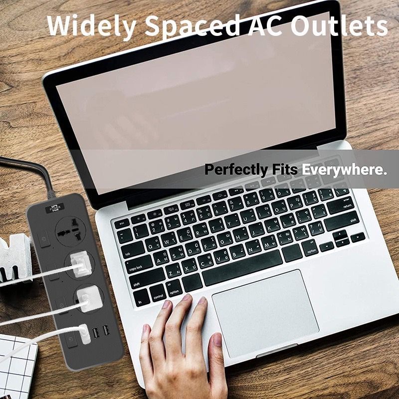Universal power socket with USB port Independent switch Extended power ...